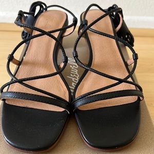 Madewell Jeanine Lace-Up Sandal in Black Leather - Size 8 - NWT